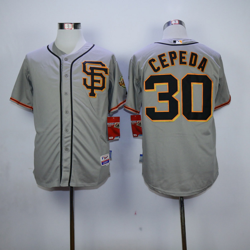 Men San Francisco Giants 30 Cepeda Grey SF MLB Jerseys